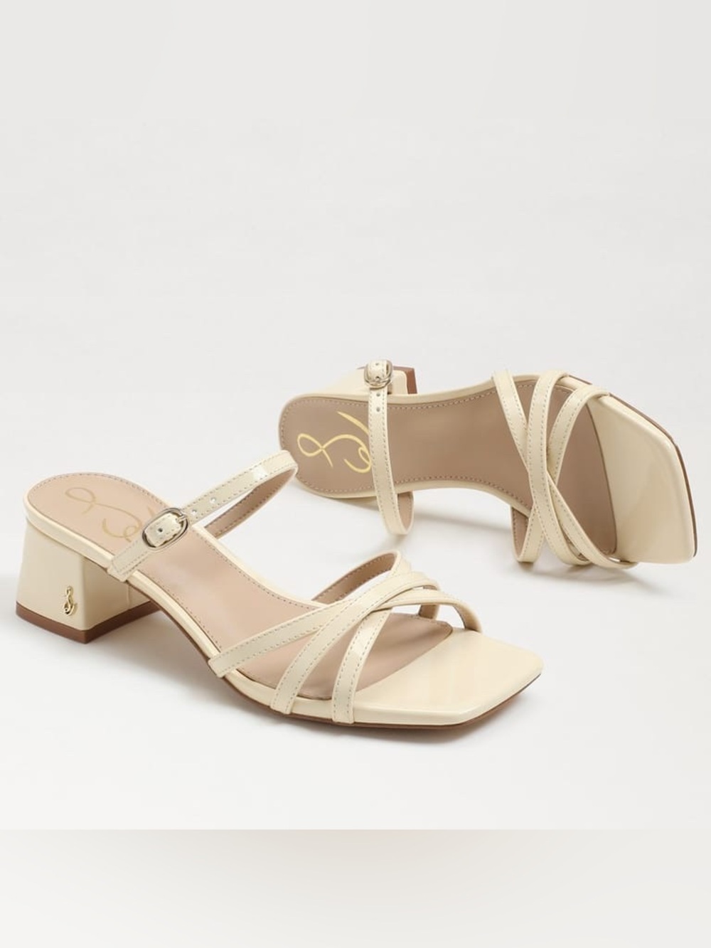 EUC $130 Sam Edelman‎ RACHELLE BLOCK HEEL in “modern ivory” SZ Small